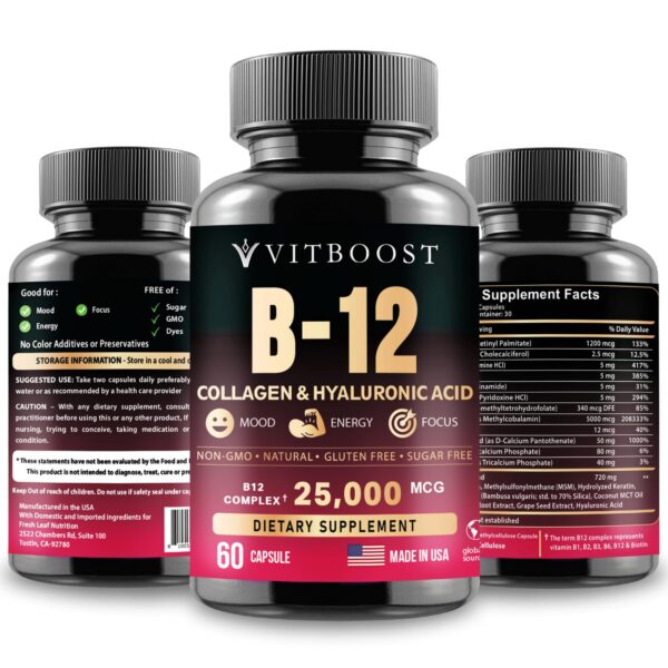cápsulas vitboost vitamina b12 para energía y salud
