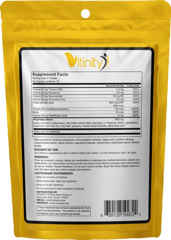 Version 1.0.0 Caja del suplemento Vitinity Anti-Bebida 15 días