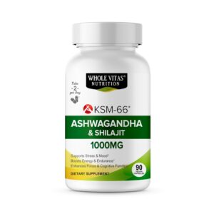 Cápsulas Whole Vitas Ashwagandha KSM-66 y Shilajit 90 unidades