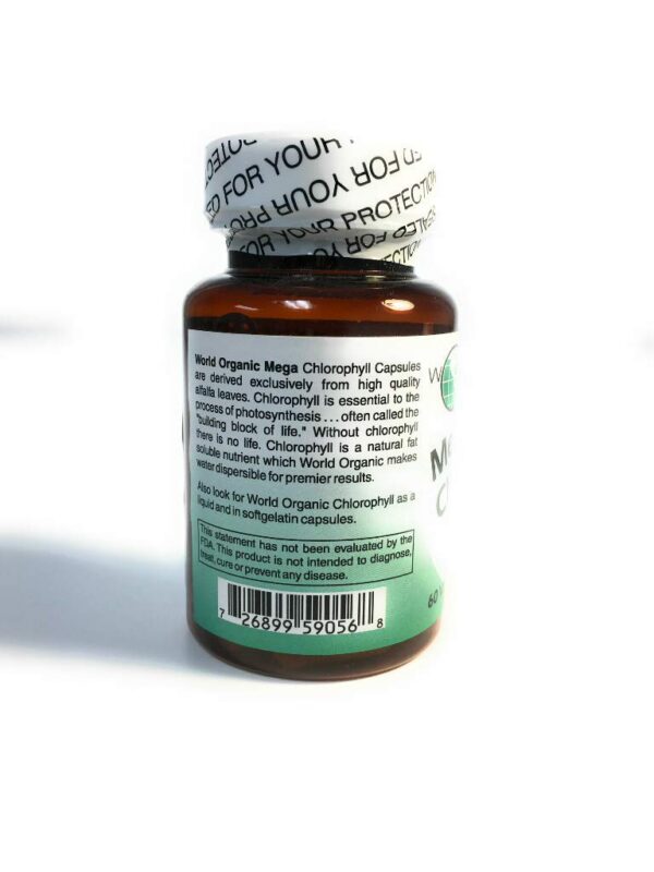 Cápsulas World Organic Chloro Mega 100mg envase