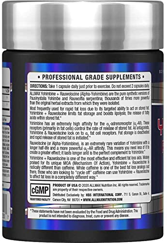 capsulas yohimbina rauwolscina allmax apoyo rendimiento sexual
