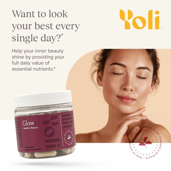 Cápsulas Yoli Glow vitaminas biotina colágeno folato