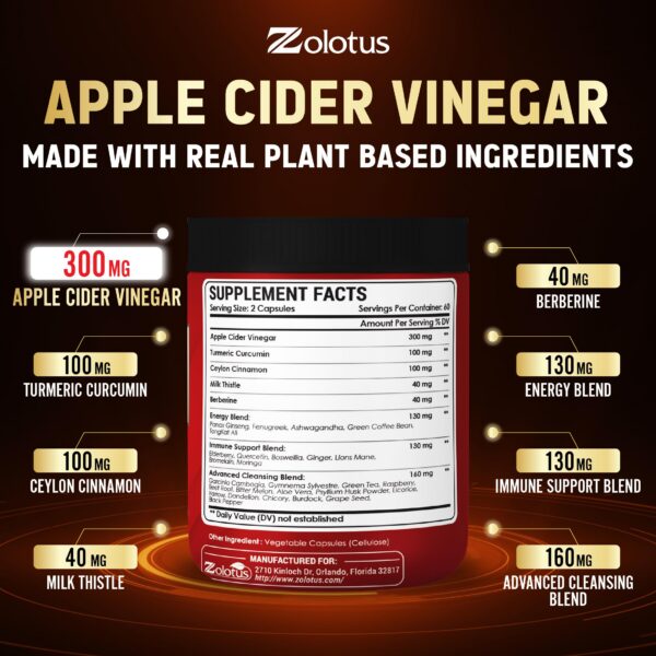 Version 1.0.0 Cápsulas Zolotus vinagre de manzana con cúrcuma y canela