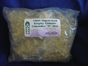 Cápsulas de gelatina vacías tamaño 0