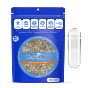Capsuline cápsulas gelatina transparentes tamaño 0 paquete 1000 unidades