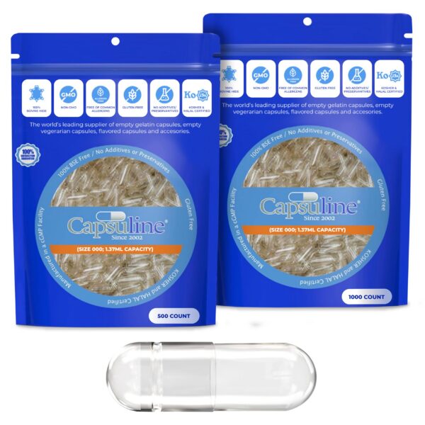 Version 1.0.0 Capsules gelatinosas vacías frente