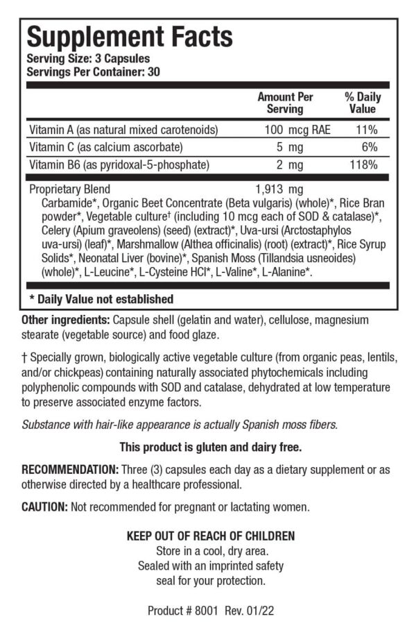 Carbamide Plus 90 cápsulas etiqueta lateral