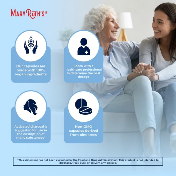 Carbón activado en cápsulas veganas sin gluten MaryRuth