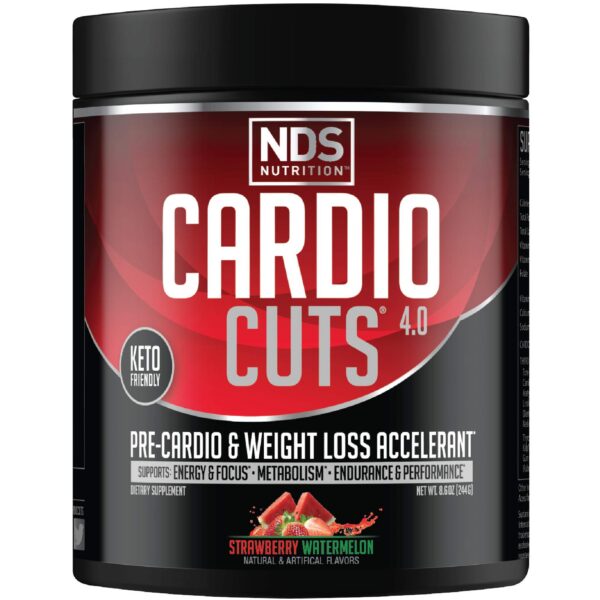 Frente del envase Cardio Cuts 4.0 Pre Workout