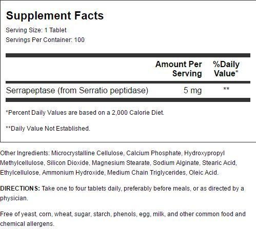 Version 1.0.0 Frasco y etiqueta Serraflazyme Serrapeptase