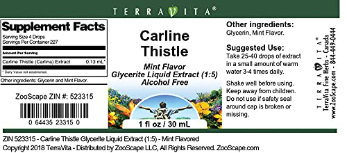 Cardo Carline extracto liquido suplemento natural envasado USA