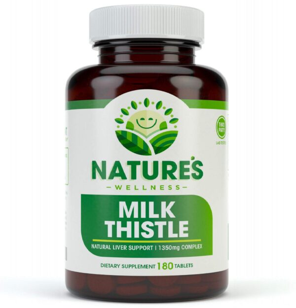 Botella de Cardo Mariano 180 tabletas Natures Wellness