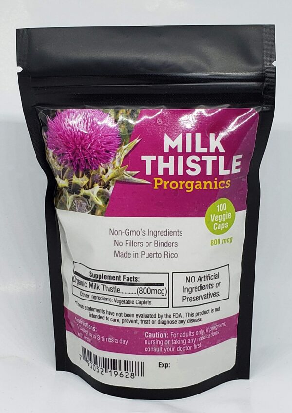 Cardo mariano orgánico Prorganics 100 cápsulas suplemento natural