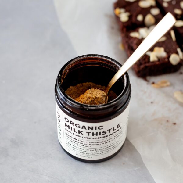 Cardo mariano en polvo por Erbology para salud hepática natural