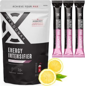 CardoMax pre-entrenamiento líquido sabor limonada rosa 15 sobres