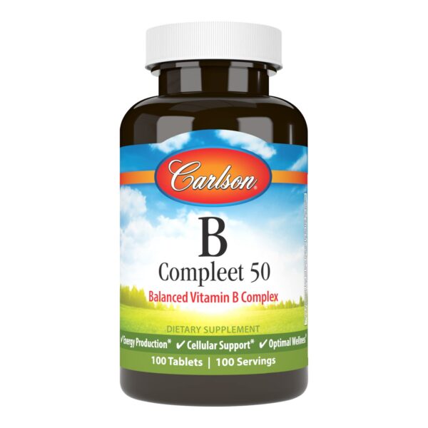 Carlson B Completo 50 suplemento complejo vitaminas b 100 tabletas