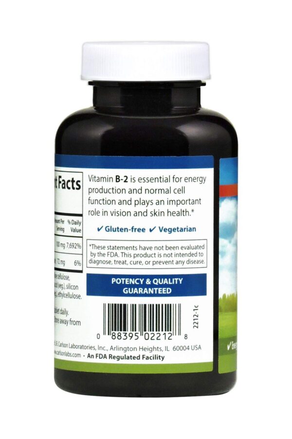 Carlson B2 riboflavina caja y tabletas