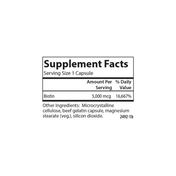 Cápsulas biotina Carlson 5000 mcg