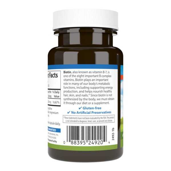 Detalle lateral del envase Carlson Biotina