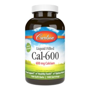 Envase frontal Carlson Cal-600 calcio softgels
