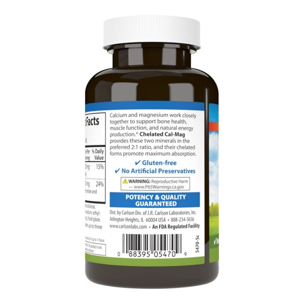 Caja Carlson Cal-Mag quelado 60 tabletas