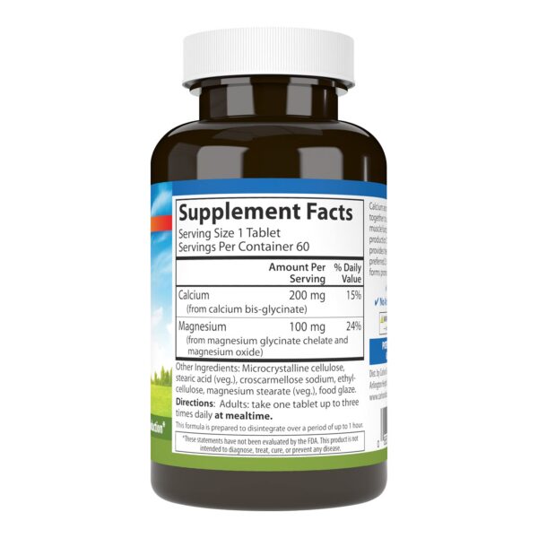 Carlson Cal-Mag quelado 60 tabletas etiqueta lateral
