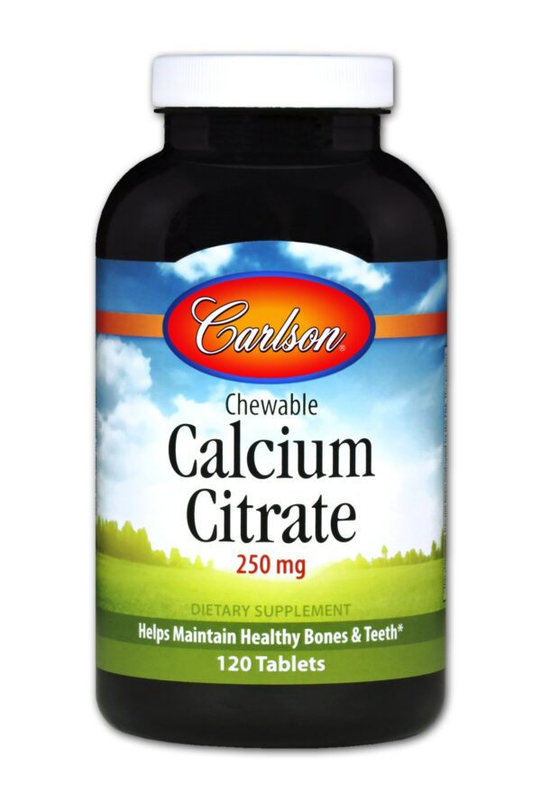 Tabletas masticables Carlson Calcium Citrate 250 mg vainilla