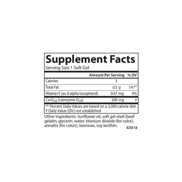 Frasco de CoQ10 con cápsulas visibles