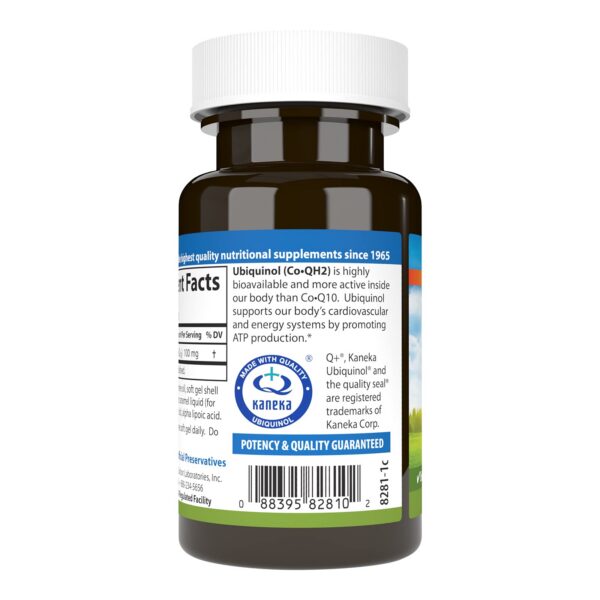 Frasco de CoQH2 ubiquinol cerca de etiqueta