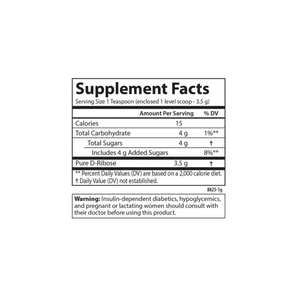 Detalle etiqueta ribosa pura 100% Carlson