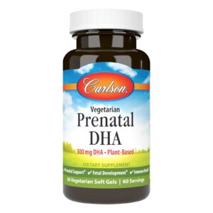 Carlson DHA prenatal vegetariano 500 mg cápsula blanda envase