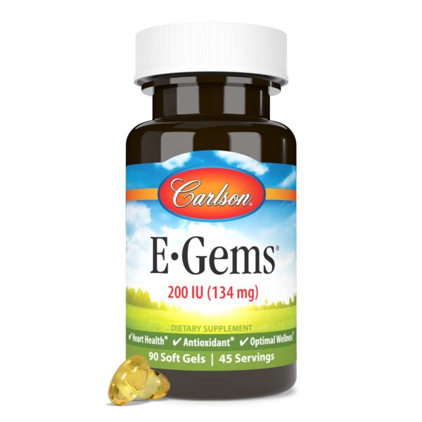 Frasco de Carlson E-Gems Vitamina E 200 UI