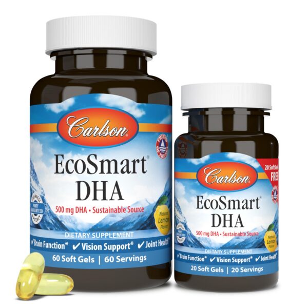 Frasco Carlson EcoSmart DHA con etiqueta