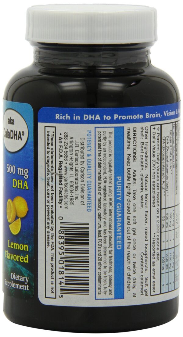 Frasco de DHA softgels en estuche