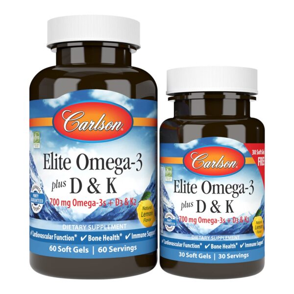 Frasco Carlson Elite Omega-3 con D y K