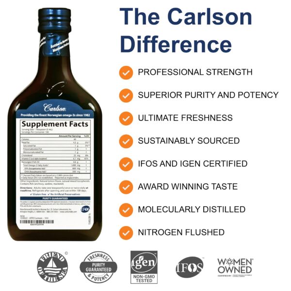 Carlson Fish Oil etiqueta trasera