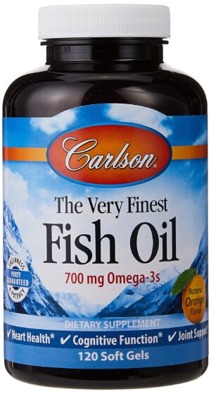 Frasco Carlson Fish Oil naranja frontal
