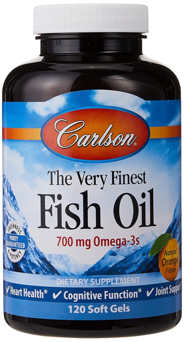 Frasco Carlson Fish Oil naranja frontal