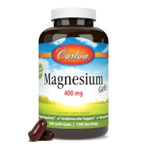 Version 1.0.0 Envase de geles de magnesio Carlson 400 mg 100 cápsulas