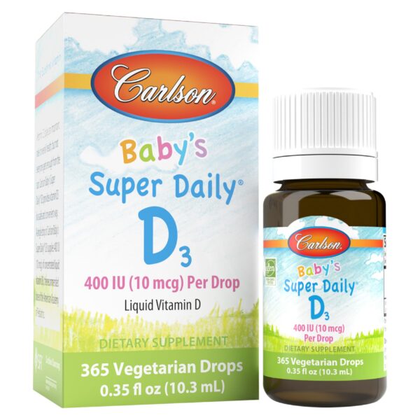Carlson gotas vitamina D3 para bebés 400 UI frasco