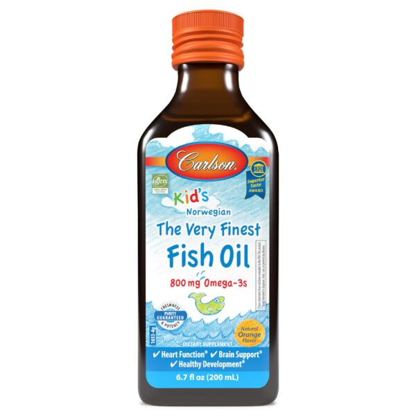 Carlson kid's fish oil bottle front label