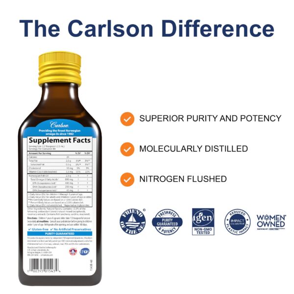 Etiqueta de Carlson Kids Fish Oil