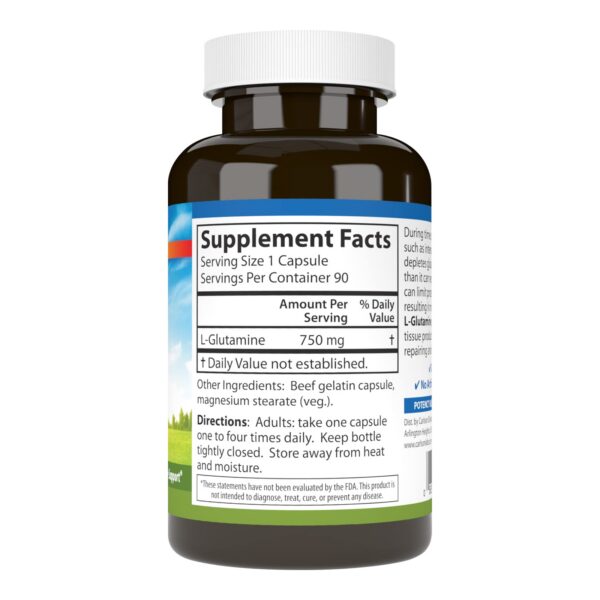Carlson L-Glutamine cápsulas etiqueta lateral