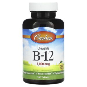 Version 1.0.0 Carlson labs b12-sl 1000 mcg tabletas masticables frasco 180 unidades