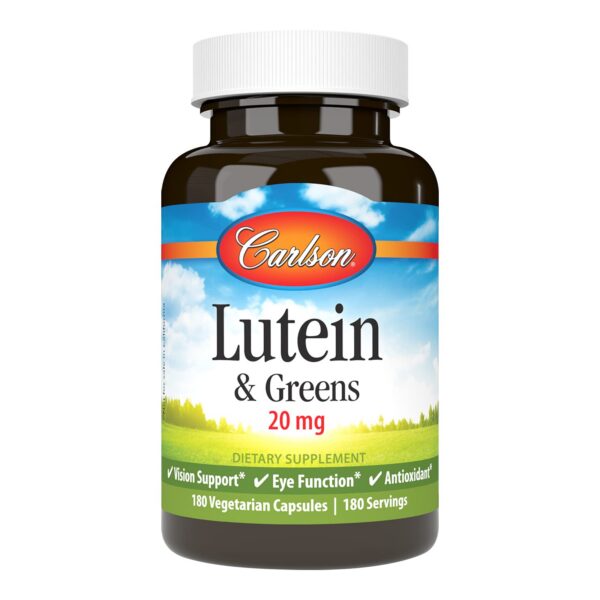 Frente de Carlson Lutein Greens 180 cápsulas