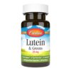 Frente de la botella Carlson Lutein & Greens