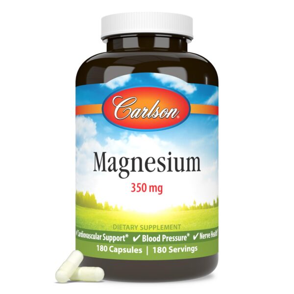Frente del frasco Carlson Magnesio 350 mg