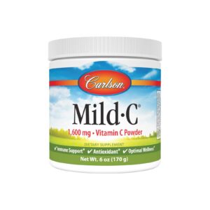 Envase Carlson Mild-C polvo vitamina c soporte inmunológico 6 oz