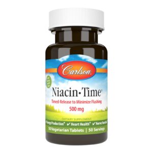 Carlson niacin-time 500mg vitamina b3 tabletas presentación