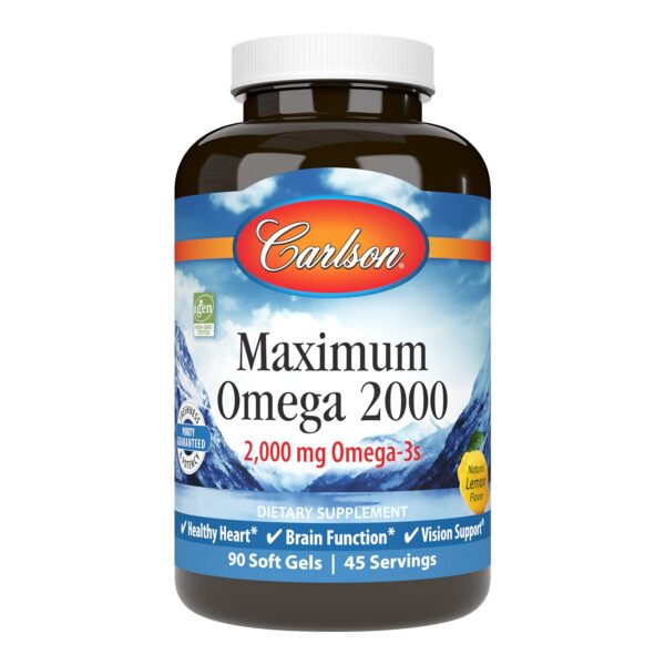 Version 1.0.0 Caja Carlson Omega 2000mg 90 cápsulas blandas sabor limón